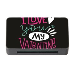  I Love You My Valentine / Our Two Hearts Pattern (black) Memory Card Reader With Cf by FashionFling