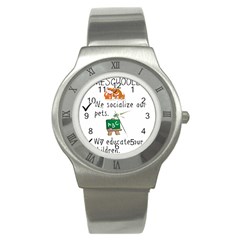 Homeschoolers Socialize Stainless Steel Watch by athenastemple