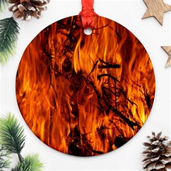 Fire Easter Easter Fire Flame Round Ornament (two Sides)