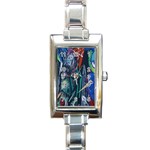 Graffiti Art Urban Design Paint Rectangle Italian Charm Watch Front