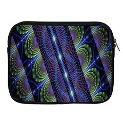 Fractal Blue Lines Colorful Apple Ipad 2/3/4 Zipper Cases by Nexatart