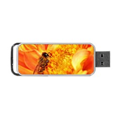 Honey Bee Takes Nectar Portable Usb Flash (one Side) by Nexatart