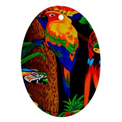 Parrots Aras Lori Parakeet Birds Ornament (oval) by Nexatart