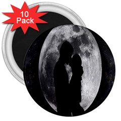 Silhouette Of Lovers 3  Magnets (10 Pack)  by Nexatart