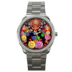 Smiley Laugh Funny Cheerful Sport Metal Watch by Nexatart