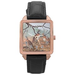 Bob White Quail Rose Gold Leather Watch  by digitaldivadesigns