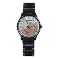 Bob White Quail Stainless Steel Round Watch by digitaldivadesigns