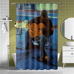 Man And His Guitar Shower Curtain 48  X 72  (small)  by digitaldivadesigns