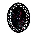 Easter Bunny Hare Rabbit Animal Oval Filigree Ornament (Two Sides) Back