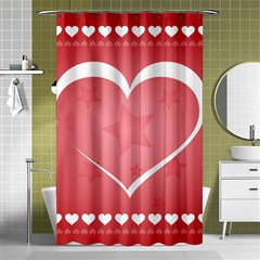 Postcard Banner Heart Holiday Love Shower Curtain 48  X 72  (small)  by Amaryn4rt