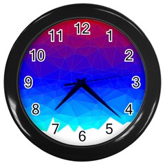 Gradient Red Blue Landfill Wall Clocks (black) by Amaryn4rt