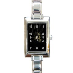 Skull Fantasy Dark Surreal Rectangle Italian Charm Watch by Amaryn4rt