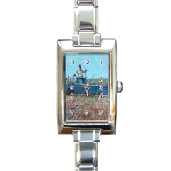 Goats On A Pickup Truck Rectangle Italian Charm Watch by digitaldivadesigns