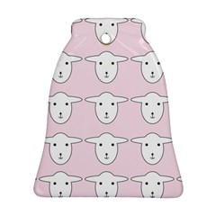 Sheep Wallpaper Pattern Pink Bell Ornament (two Sides) by Amaryn4rt