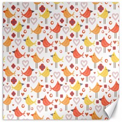 Animal Pattern Happy Birds Seamless Pattern Canvas 16  X 16   by Amaryn4rt