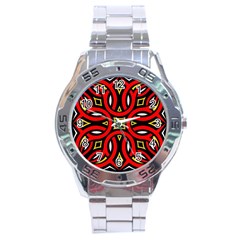 Traditional Art Pattern Stainless Steel Analogue Watch by Amaryn4rt