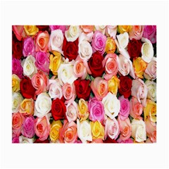 Rose Color Beautiful Flowers Small Glasses Cloth (2-side) by Amaryn4rt