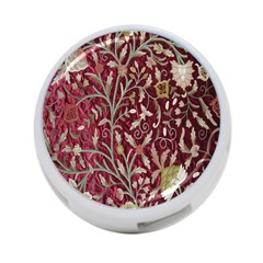 Crewel Fabric Tree Of Life Maroon 4-port Usb Hub (two Sides)  by Amaryn4rt