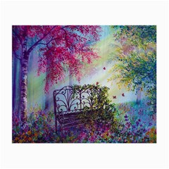 Bench In Spring Forest Small Glasses Cloth by Amaryn4rt