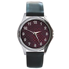 Star Patterns Round Metal Watch by Amaryn4rt