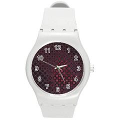 Star Patterns Round Plastic Sport Watch (m) by Amaryn4rt