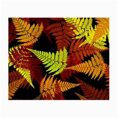 3d Red Abstract Fern Leaf Pattern Small Glasses Cloth by Amaryn4rt