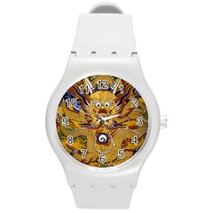 Chinese Dragon Pattern Round Plastic Sport Watch (m) by Amaryn4rt