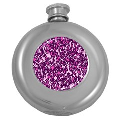 Chic Camouflage Colorful Background Round Hip Flask (5 Oz) by Simbadda