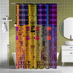 Circuit Board Pattern Lynnfield Die Shower Curtain 48  X 72  (small)  by Simbadda