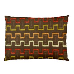 Fabric Texture Vintage Retro 70s Zig Zag Pattern Pillow Case by Simbadda