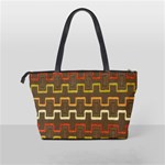 Fabric Texture Vintage Retro 70s Zig Zag Pattern Shoulder Handbags Back