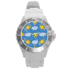 Sunshine Tech Blue Round Plastic Sport Watch (l) by Simbadda