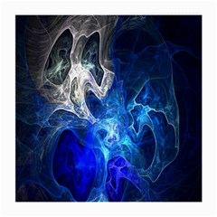 Ghost Fractal Texture Skull Ghostly White Blue Light Abstract Medium Glasses Cloth (2-side) by Simbadda