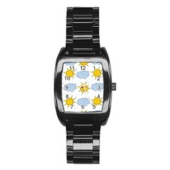 Sunshine Tech White Stainless Steel Barrel Watch by Simbadda