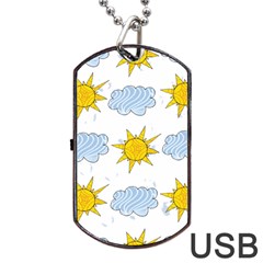 Sunshine Tech White Dog Tag Usb Flash (two Sides) by Simbadda