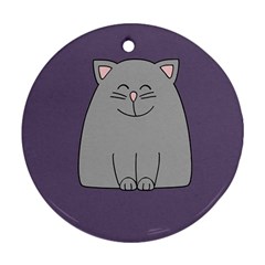 Cat Minimalism Art Vector Ornament (round) by Simbadda