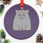 Cat Minimalism Art Vector Ornament (Round) Front