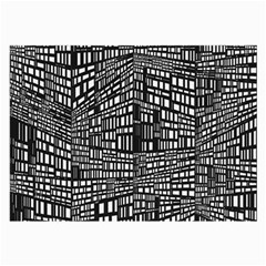 Recursive Subdivision Between 5 Source Lines Screen Black Large Glasses Cloth (2-side) by Simbadda