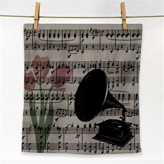 Vintage Music Design Face Towel by Valentinaart