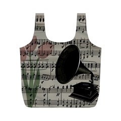 Vintage Music Design Full Print Recycle Bags (m)  by Valentinaart