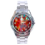 Texture Spots Circles Stainless Steel Analogue Watch Front