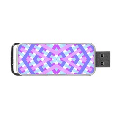 Geometric Gingham Merged Retro Pattern Portable Usb Flash (one Side) by Simbadda