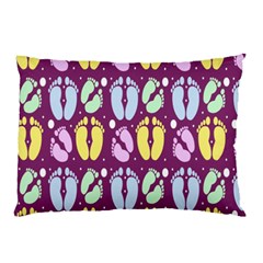 Baby Feet Patterned Backing Paper Pattern Pillow Case by Simbadda