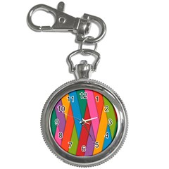 Colorful Lines Pattern Key Chain Watches by Simbadda