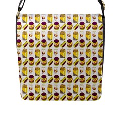 Hamburger And Fries Flap Messenger Bag (l)  by Simbadda