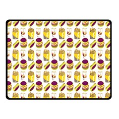 Hamburger And Fries Double Sided Fleece Blanket (small) 