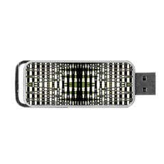 Interwoven Grid Pattern In Green Portable Usb Flash (one Side) by Simbadda