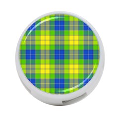 Spring Plaid Yellow 4-port Usb Hub (two Sides)  by Simbadda