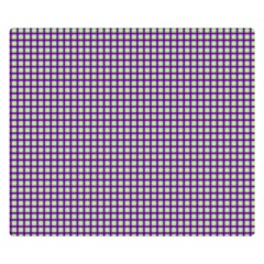 Mardi Gras Purple Plaid Double Sided Flano Blanket (small)  by PhotoNOLA