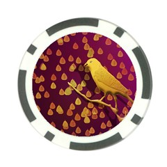 Bird Design Wall Golden Color Poker Chip Card Guard (10 Pack) by Simbadda